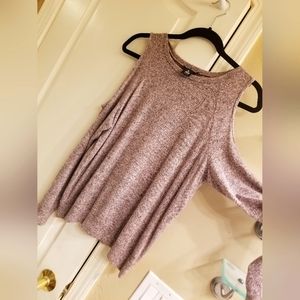 Aqua * Peek An Boo Shoulder Sweater